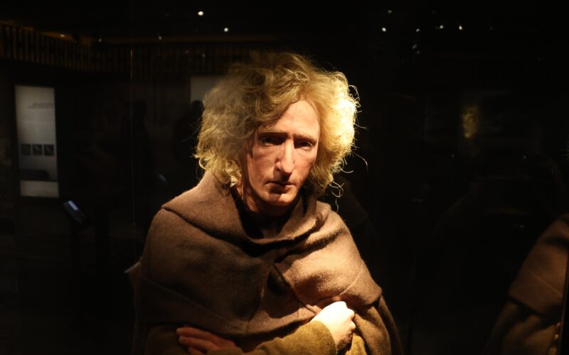 Gesichtsrekonstruktion des Bocksten-Mannes im Hallands Kulturhistorischen Museum